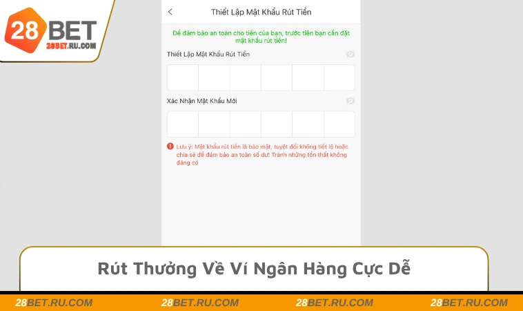 Rút thưởng về ví ngân hàng cực dễ dàng